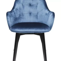 Armlehnstuhl Black Lady Velvet Blau