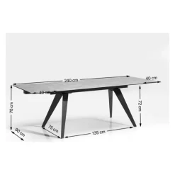 Ausziehtisch Amsterdam Weiss 160(40+40)X90Cm