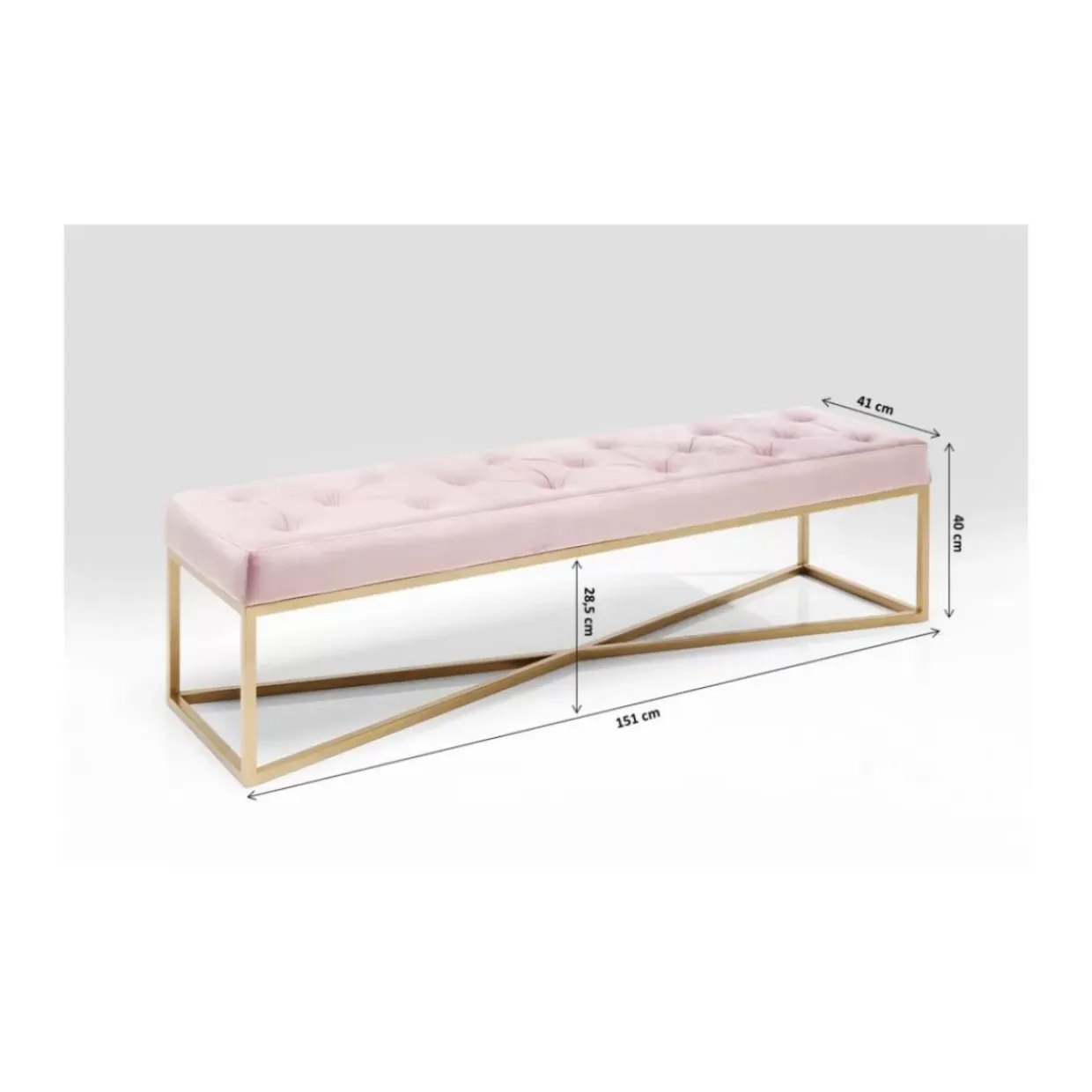 Bank Crossover Rose Messing 150X40Cm