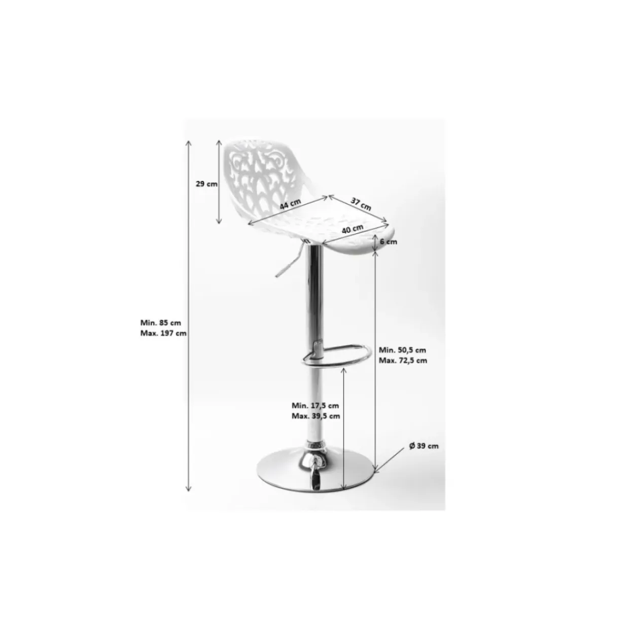 Barhocker Ornament White