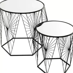 Beistelltisch Cobweb Schwarz (2/Set)