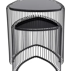 Beistelltisch Wire Triangle Schwarz (2/Set)