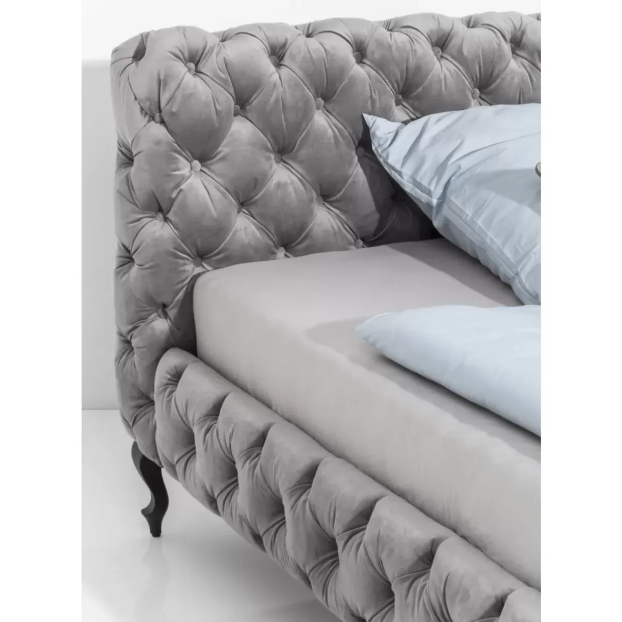 Bett Desire Velvet Silbergrau 160X200 Cm