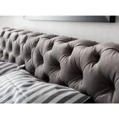 Bett Desire Velvet Silbergrau 160X200 Cm