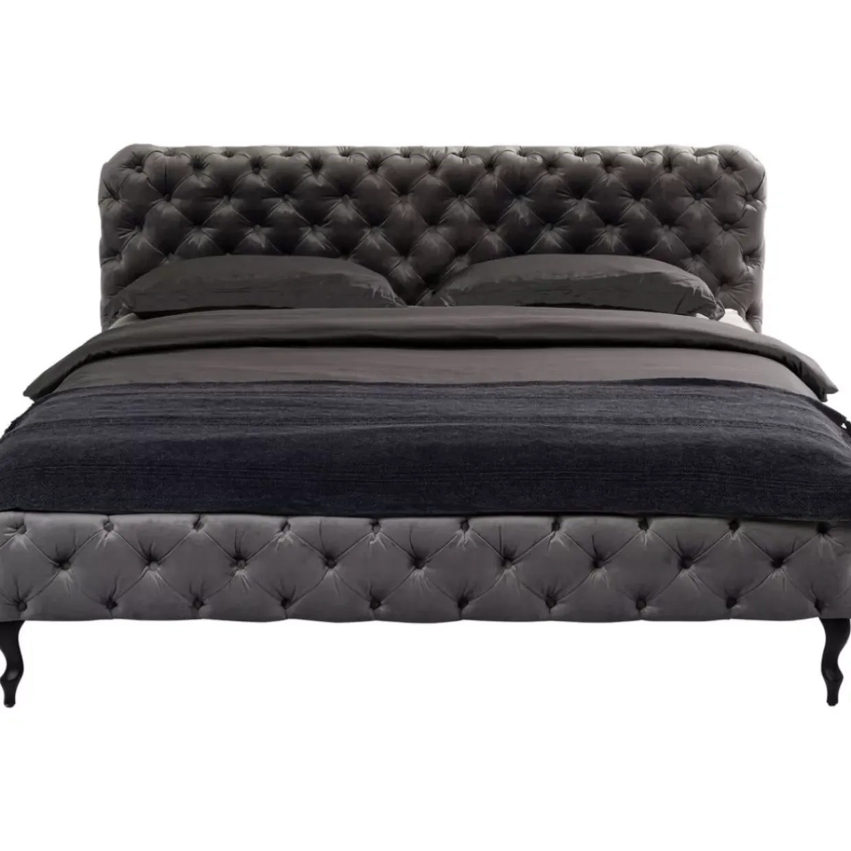 Bett Desire Velvet Silbergrau 160X200 Cm