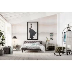 Bett Desire Velvet Silbergrau 180X200 Cm