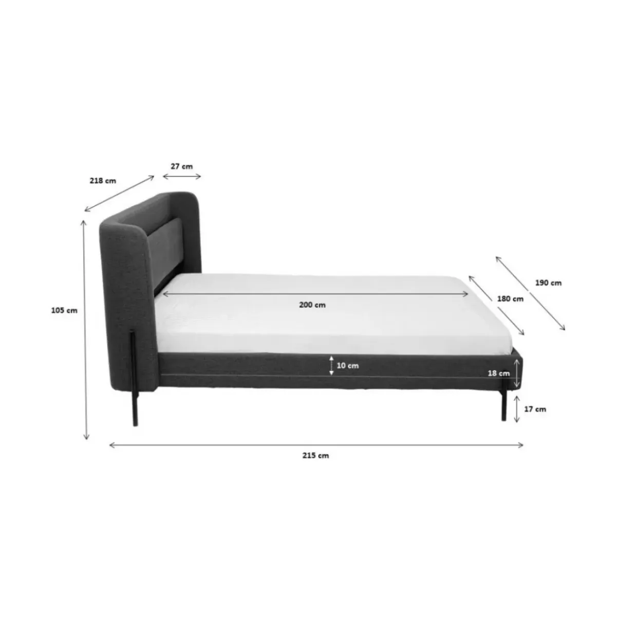Bett Tivoli Ecru 180X200Cm