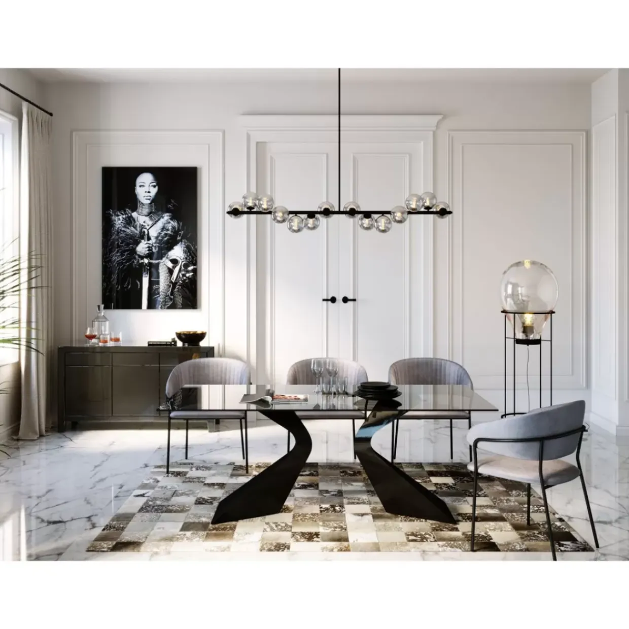 Bild Glas Lady Knight 100X150Cm