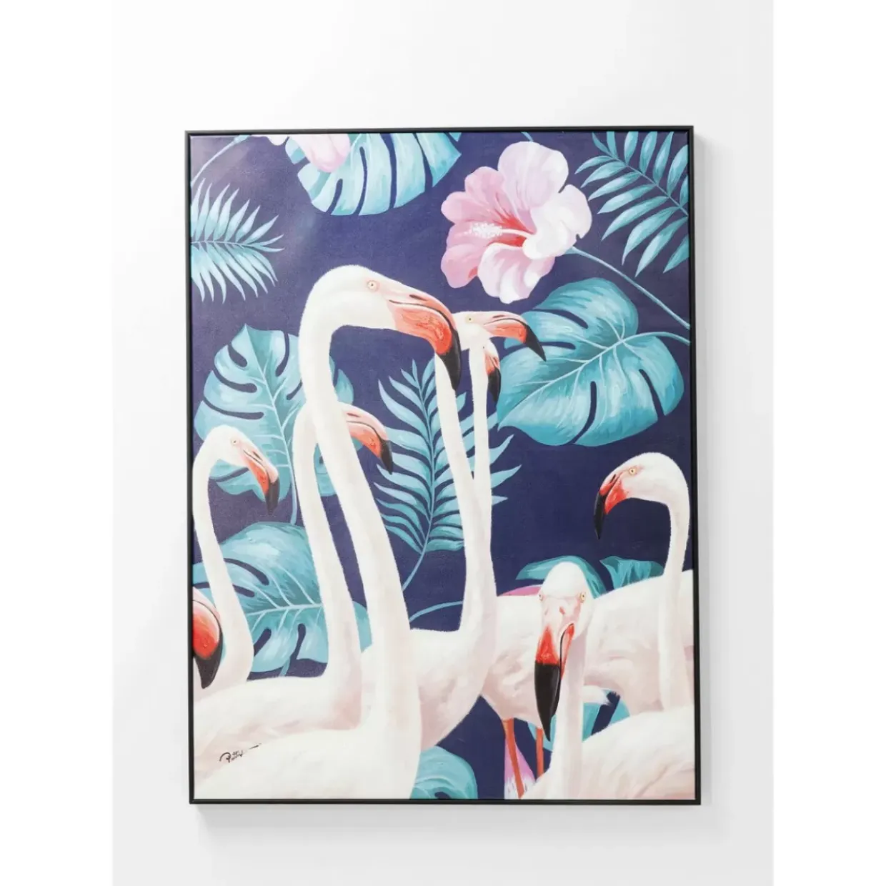 Bild Touched Flamingo Road Schwarz 122X92Cm