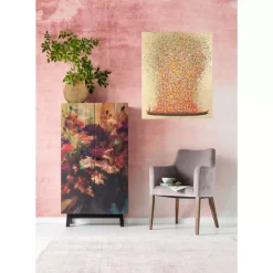 Bild Touched Flower Boat Gold Rot 80X100Cm