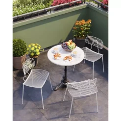 Bistrotisch Kaffeehaus Rund Weiss O60