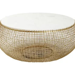 Couchtisch Cesta Marmor Gold O100Cm