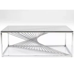 Couchtisch Laser Silber Klarglas 120X60