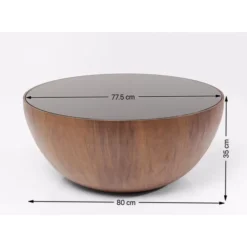 Couchtisch Tear Drops Walnuss O80Cm