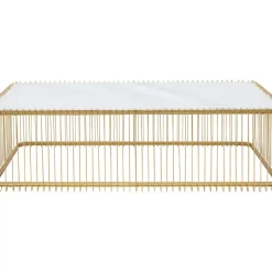 Couchtisch Wire Glas Marble Weis 145X70Cm