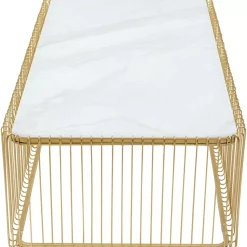 Couchtisch Wire Glas Marble Weis 145X70Cm