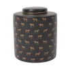 Deckelvase Leoparden