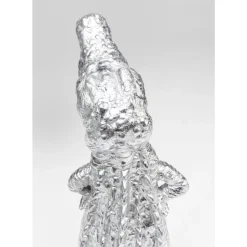 Deko Figur Alligator Silber 39Cm