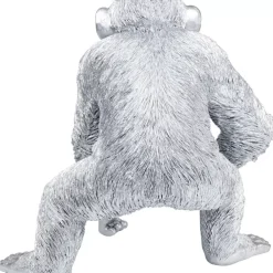 Deko Figur Playing Ape Silber 50