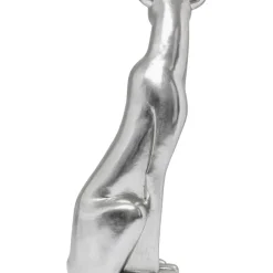 Deko Figur Sitting Leopard Silber 150Cm