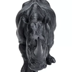 Deko Figur Walking Rhino Schwarz