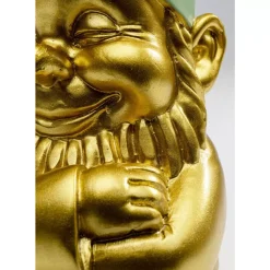 Deko Figur Zwerg Gold Grun 21Cm