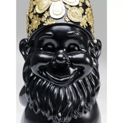 Deko Figur Zwerg Standing Schwarz Gold 61Cm