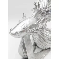 Deko Objekt Betta Fish Silber Klein
