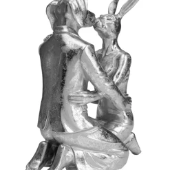 Deko Objekt Kissing Rabbit And Dog Silber