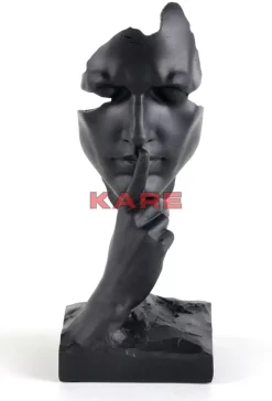 Deko Objekt Quiet Face Schwarz 31Cm