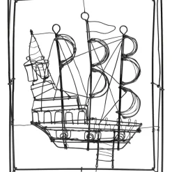 Deko Objekt Wire Sail Boat 28Cm