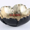 Deko Schale Flower Bloom Schwarz Gold O25Cm