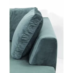 Ecksofa Gianni Velvet Dunkelgrun Links Schwarz