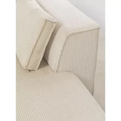 Ecksofa Infinity Ottomane Cord Creme Rechts