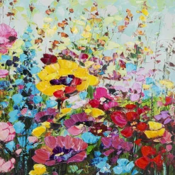 Gerahmtes Bild Flowery Meadow 100X100Cm