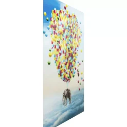 Glasbild Balloon Elephant 100X150Cm