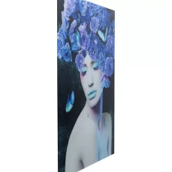 Glasbild Blue Queen 80X120Cm