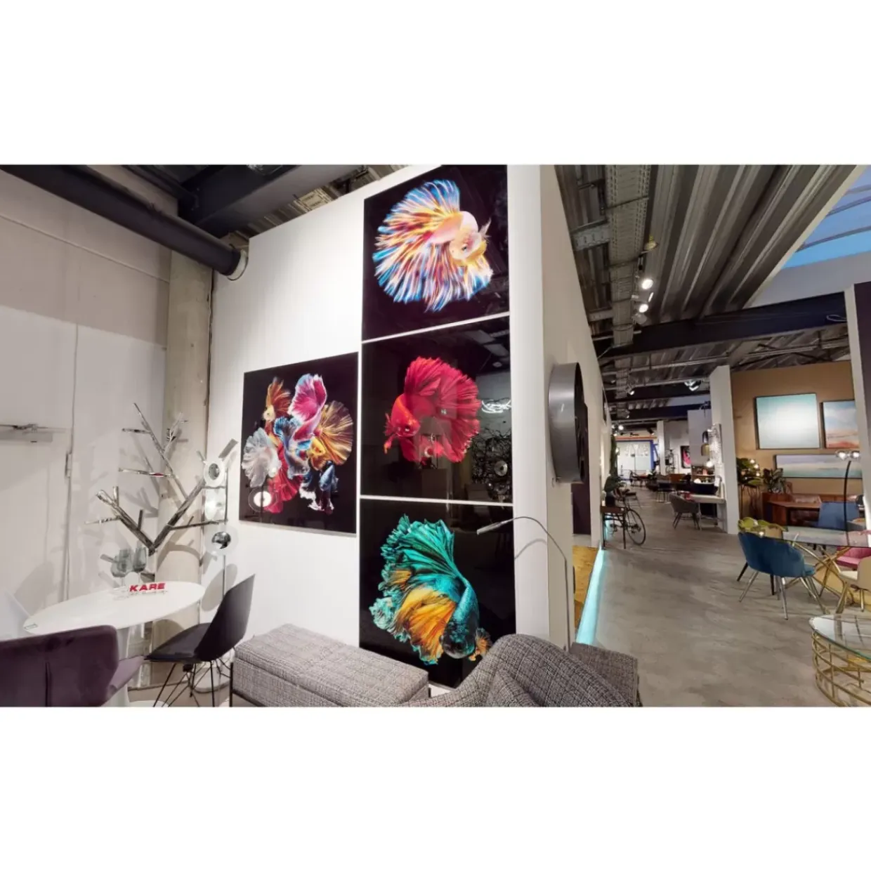 Glasbild Fire Fish 100X100Cm