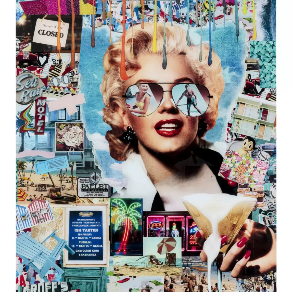Glasbild Holiday In The 60S 120X150Cm