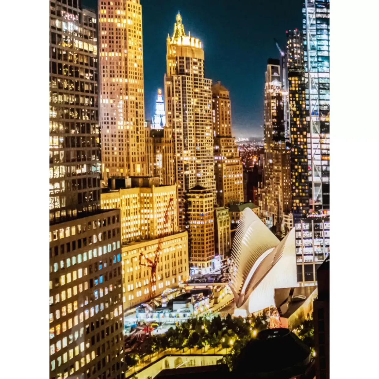 Glasbild Skyline Night 150X100Cm