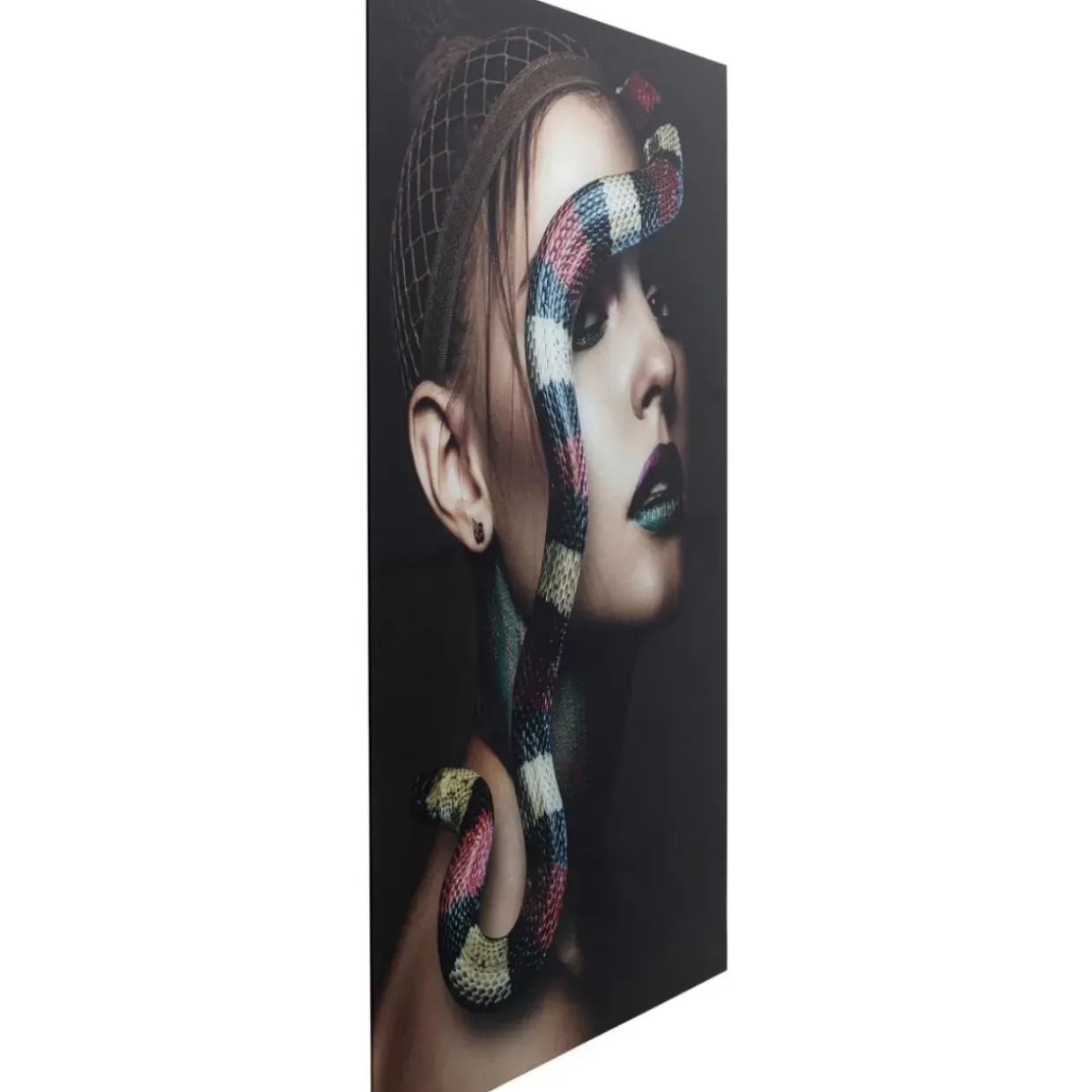 Glasbild Snake Girl 80X120Cm