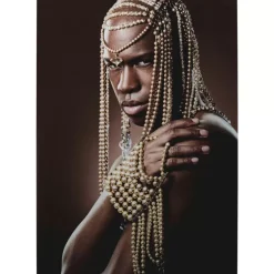Glasbild Traditional Beads Man 100X150Cm