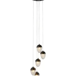 Hangeleuchte Frozen 5 Schwarz Matt O35Cm