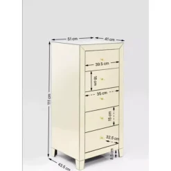 Hochkommode Luxury Champagne 5 Schube