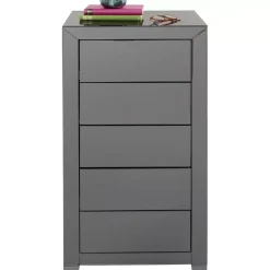 Hochkommode Luxury Push 5 Schube Grau