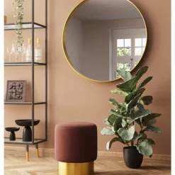 Hocker Cherry Lina Braun Brass O35Cm