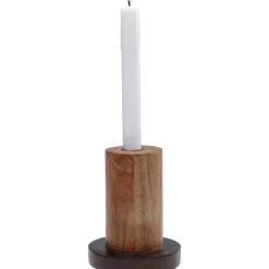 Kerzenständer Wood Zylinder 15Cm