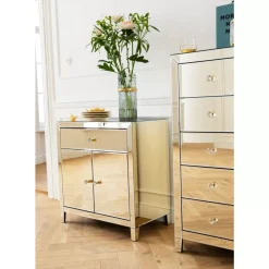 Kommode Luxury Champagne 2-Turig 1 Schub
