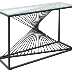 Konsole Laser Schwarz Klarglas 120X40Cm