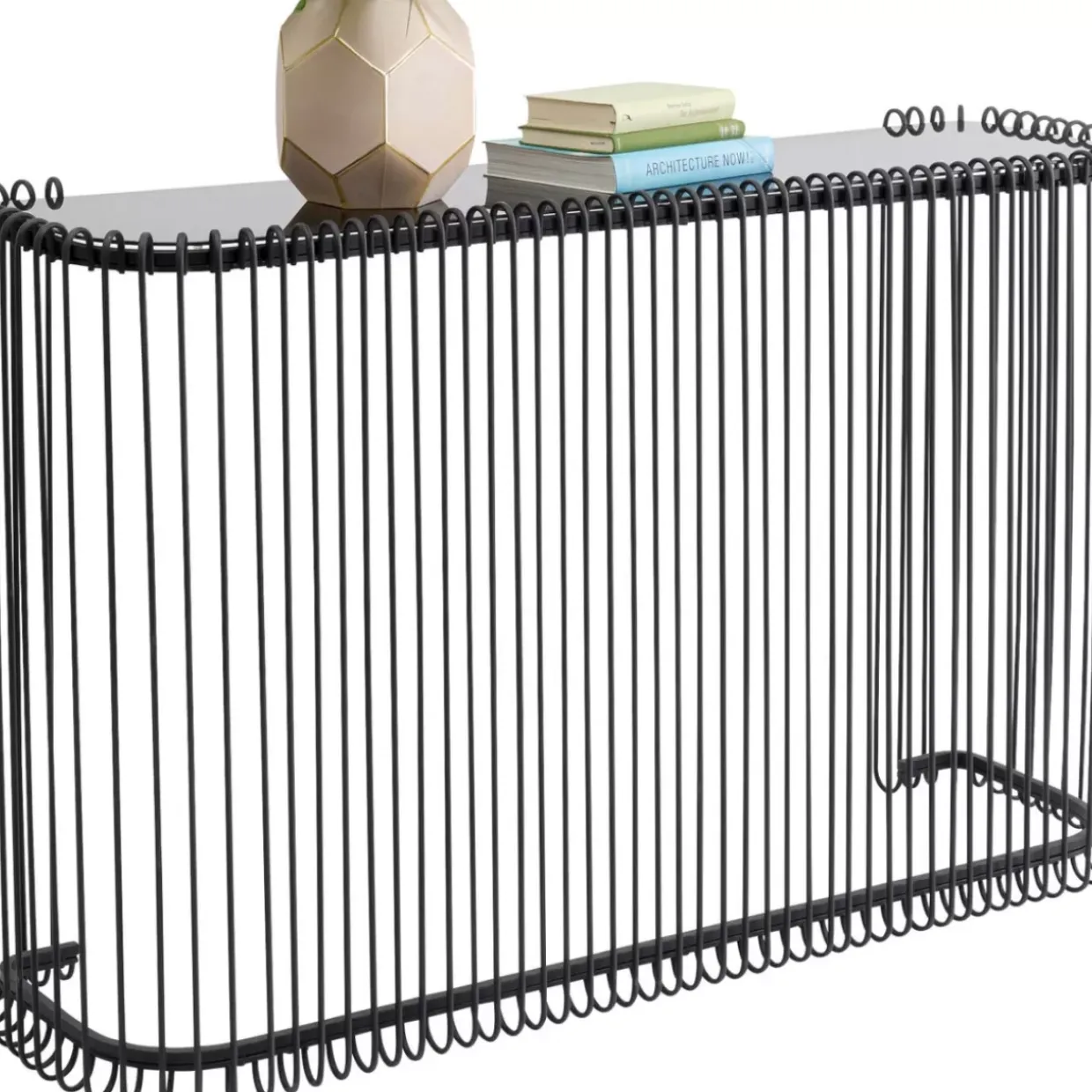Konsole Wire Glas Schwarz 142X89Cm